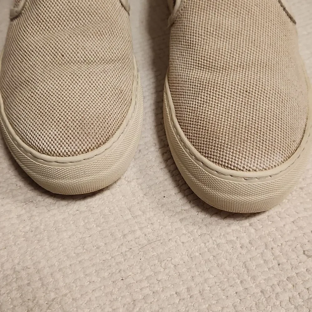 Sofie D'Hoore neutral canvas slip-on platform sneakers Sz 9